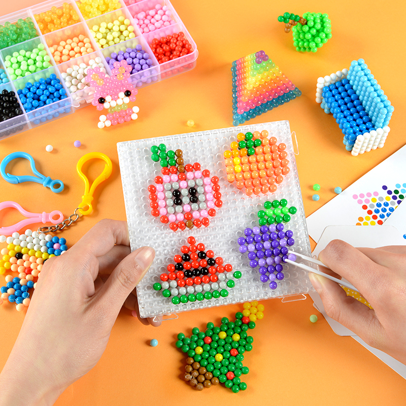 水雾神奇魔法珠手工diy制作材料包水粘珠拼豆水溶豆女孩玩具套装