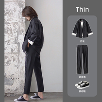 Small suit suit female spring and autumn Korean version of college students British style casual temperament goddess Fan net red professional dress formal