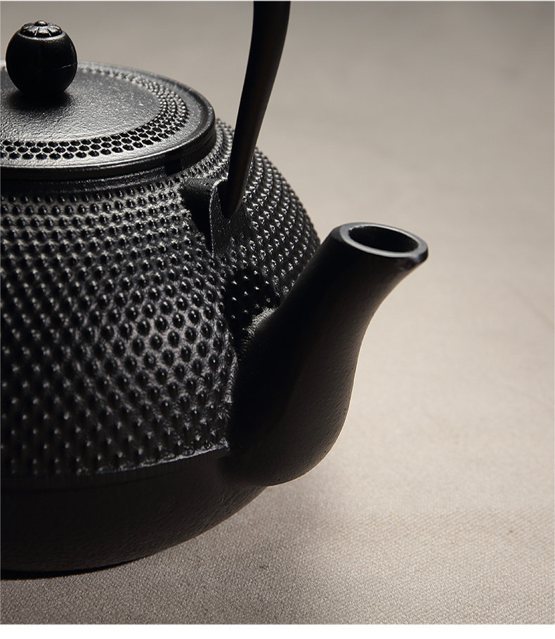 容山堂 苏韵无涂层生铁壶 铸铁茶壶 大容量大号扇形龟甲纹