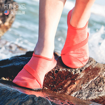 USA FITKICKS beach shoes Mens and womens wading river shoes Childrens soft-soled non-slip swimming snorkeling diving shoes