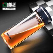 New home glass thickened heat-resistant water cup Office single-layer large-capacity teacup Men and women portable cup with filter