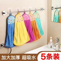 Hand towel Towel hanging type hand towel cute Korean creative pure cotton water absorption does not lose hair Kitchen cloth wipe feet household