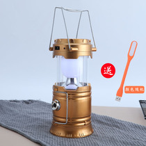 Super bright LED solar outdoor camping light camping light portable emergency tent light pony lamp with rechargeable hanging lamp