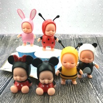 Cute Little Doll Sleep Baby Cartoon Creative Cake Baking Decoration With Children Birthday Cake Decoration Pendulum