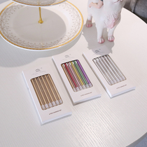 ZMILLION Birthday Candles High Quality Color Gold-plated Silver Boxed Slender Adult Cake Baking Decoration