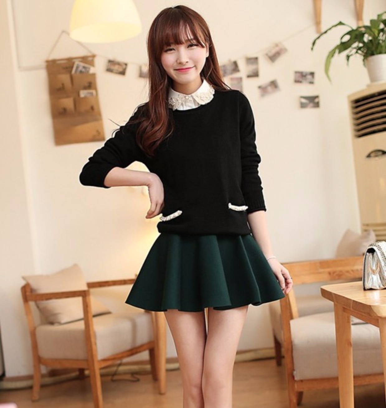 短裙秋冬 半身裙女高腰蓬蓬裙秋季新款羊毛线