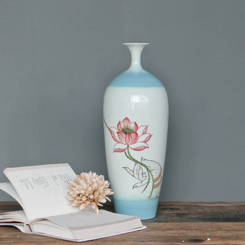 New Chinese style classical hand - made zen of ceramic floret bottle household soft adornment designer flower decoration