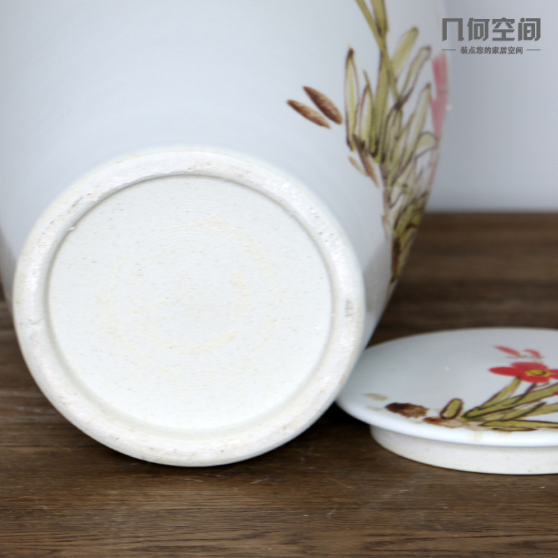 Jingdezhen TV ark, the sitting room of modern home decoration ideas matte enrolled white hand - made ceramics decoration gifts