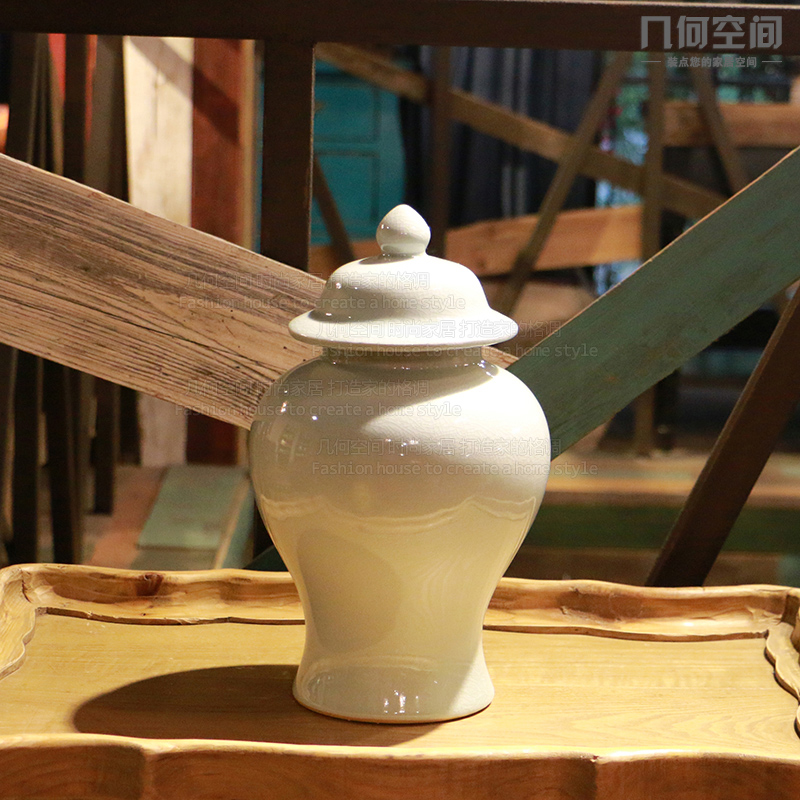 The General geometric space, stimulation of jingdezhen ice crack pot ceramic vases, furnishing articles of Chinese style household soft outfit decoration