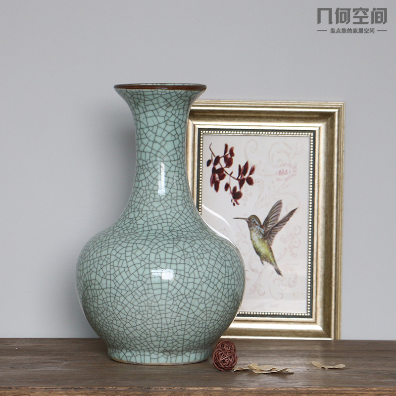 Modern Chinese style household antique vase up crack restaurant jingdezhen ceramics porch decorate the desktop furnishing articles