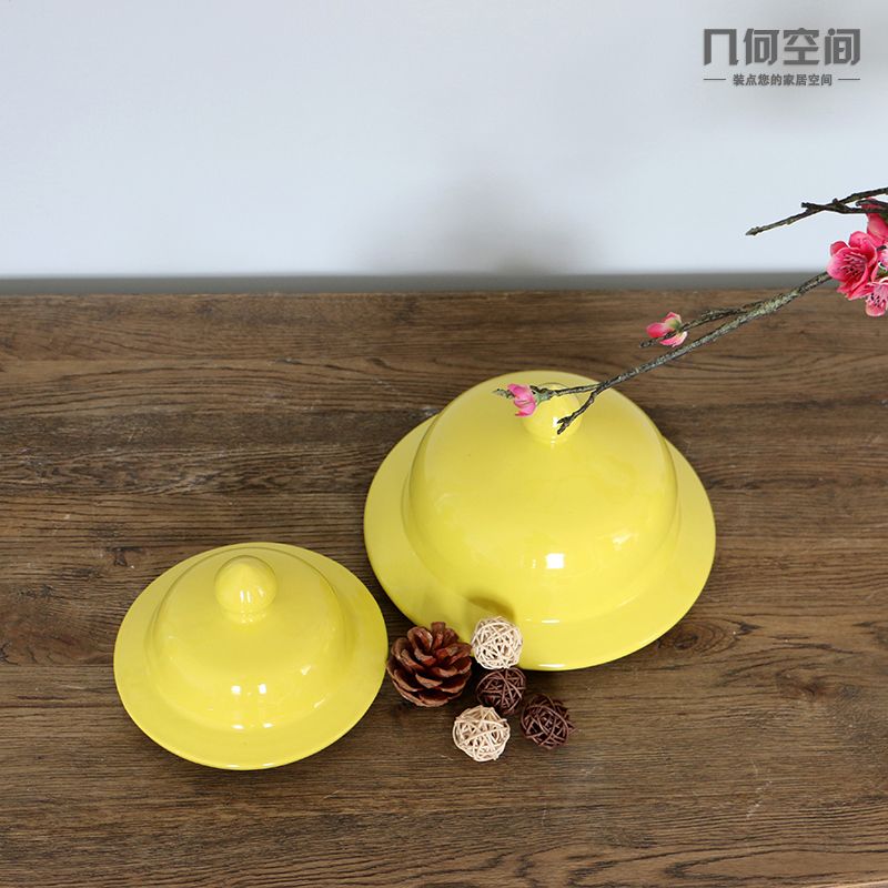 Jingdezhen ceramics lemon yellow the general pot of single glaze vase, flower, flower receptacle household soft adornment is placed