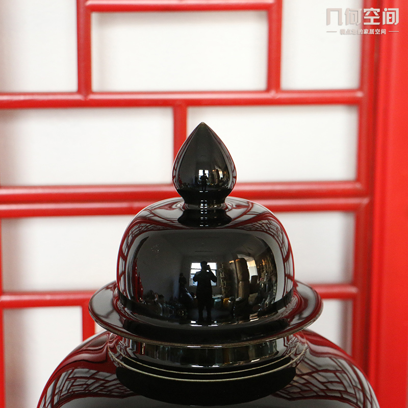 Jingdezhen ceramics decoration vase archaize handicraft furnishing articles sharply glaze general pot cover tanks