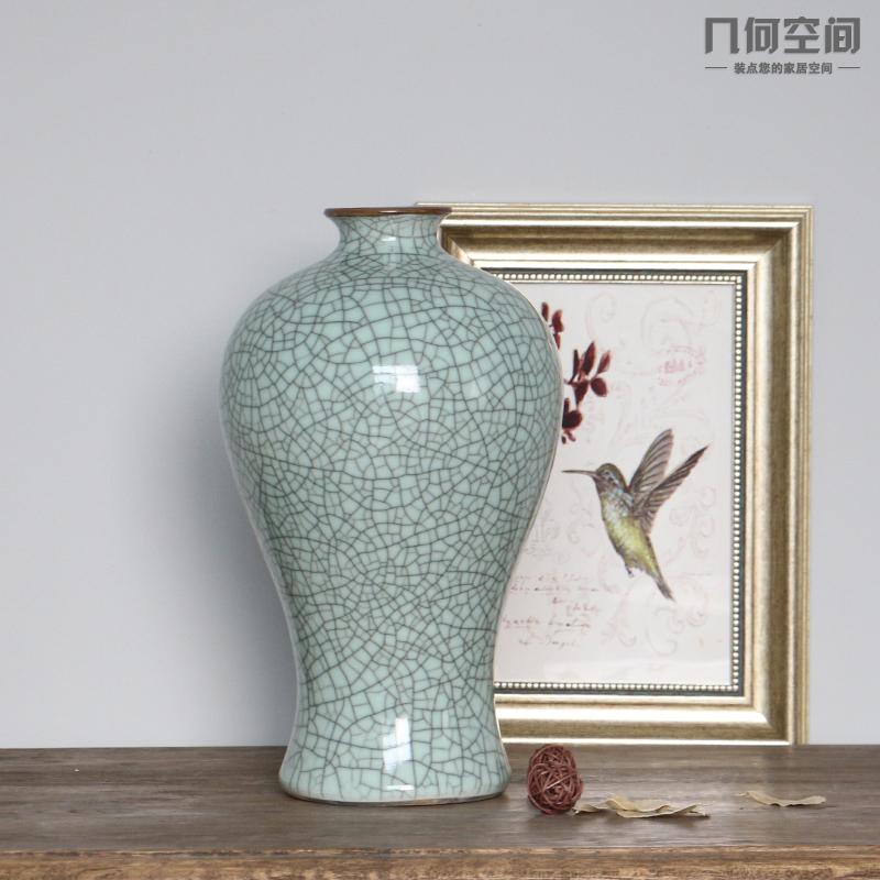 Modern Chinese style household antique vase up crack restaurant jingdezhen ceramics porch decorate the desktop furnishing articles