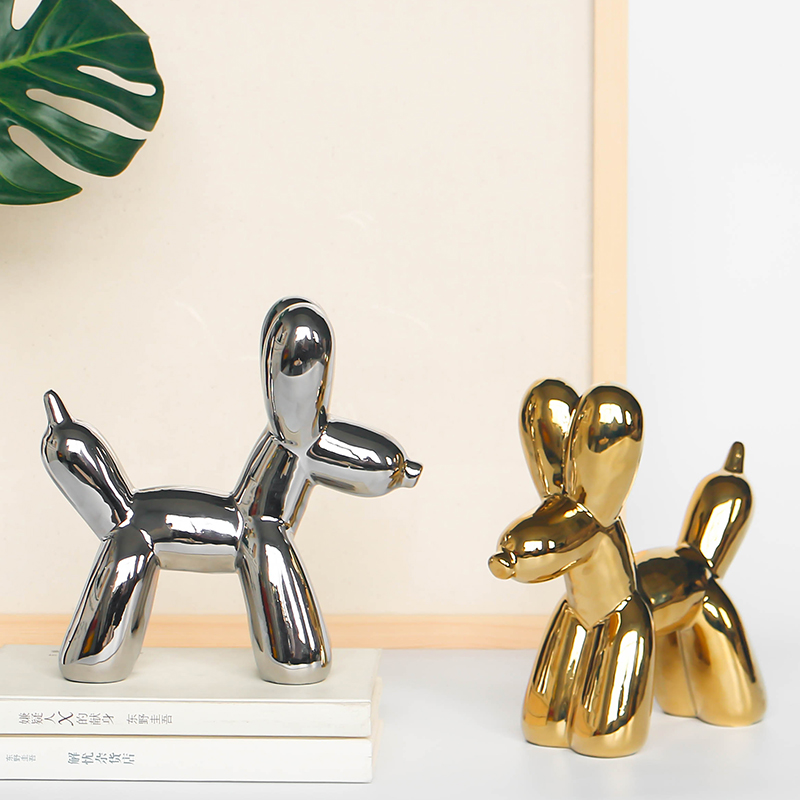 The Nordic branca balloon dog animal desktop furnishing articles modern ins ceramics handicraft gift household ornaments