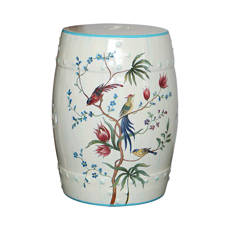 Flowers and birds in the geometry space 】 【 ceramic drum who sitting room of large modern Chinese style restoring ancient ways do old furniture furnishing articles