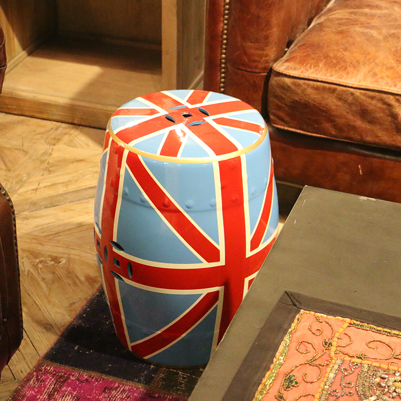 American style hand - made ceramic drum who British union jack wind household adornment what sitting room sofa edge furnishing articles