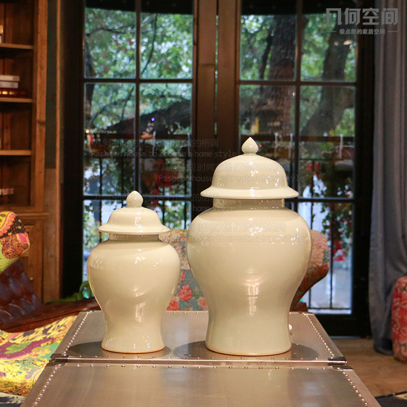 The General geometric space, stimulation of jingdezhen ice crack pot ceramic vases, furnishing articles of Chinese style household soft outfit decoration