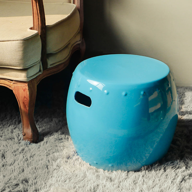 I and contracted pure small low who of ceramic glaze ceramics drum who several new Chinese style living room sofa edge landing place