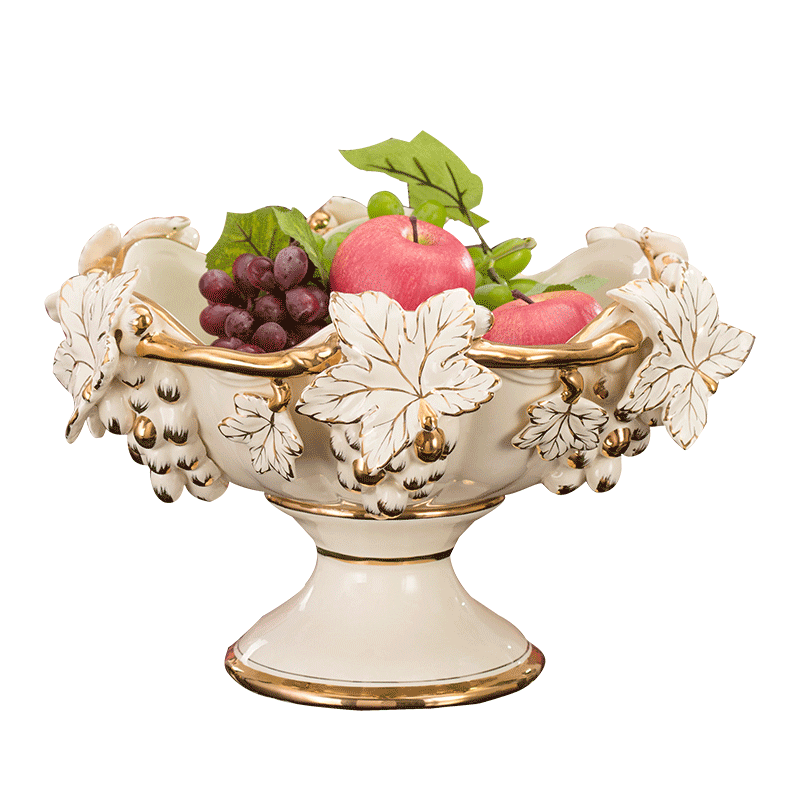 St way fort European ceramic fruit bowl sitting room creative household adornment large embossment grape compote furnishing articles