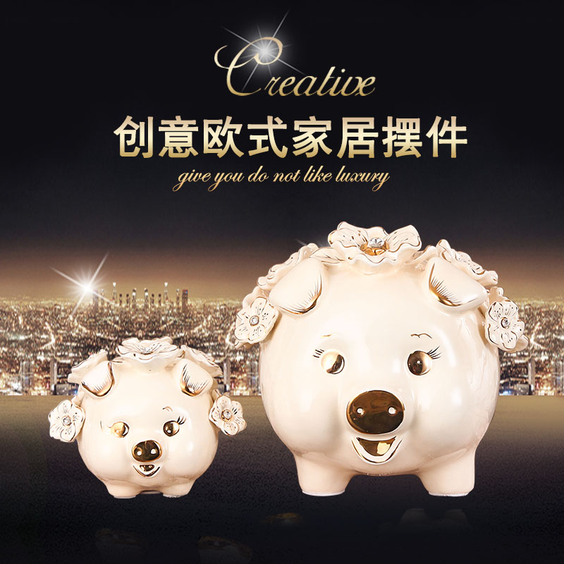 SAN road fort European ceramic furnishing articles inside house decorations pig can save the children bedroom furnishing articles furnishing articles creative gifts