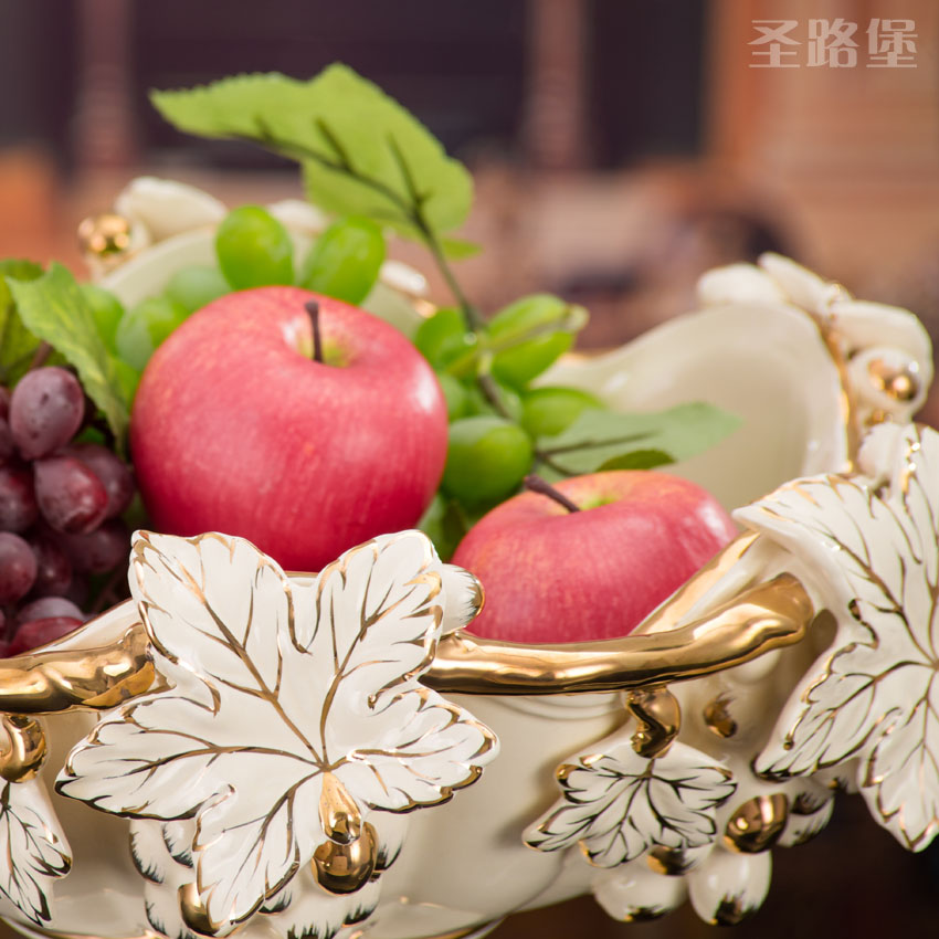 St way fort European ceramic fruit bowl sitting room creative household adornment large embossment grape compote furnishing articles