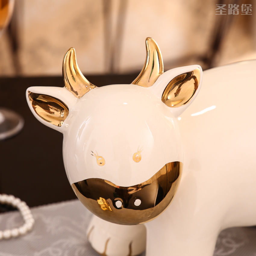 SAN road fort European ceramic furnishing articles furnishing articles children bedroom adornment zodiac cattle household adornment bag in the mail