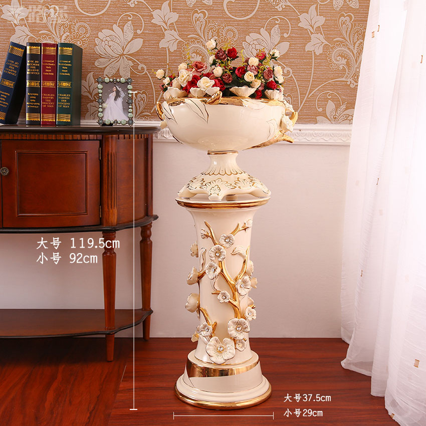 European furnishing articles vase household ceramic wine sitting room of large large Roman column flowerpot vase creative porcelain