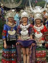 Hmong Dress Dress Suit Skirt Top Collar Ruyi Lock