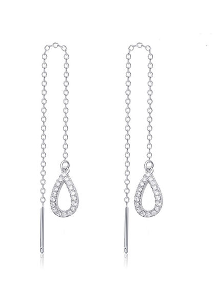S925 SILVENT WATER DROP TASSEL 여성용 Light Eor Line Light Luxury Design 프랑스 가을과 겨울 귀 사슬 고급 냉각 바람 귀 장식 S925 SILVENT WATER DROP TASSEL 여성용 Light Eor Line Light Luxury Design 프랑스 가을과 겨울 귀 사슬 고급 냉각 바람 귀 장식