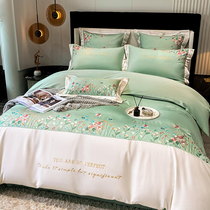 Summer 140 long suede cotton four pieces of field garden wind all-cotton pure cotton nude sleeping bed linen bedding European-style bedding 4