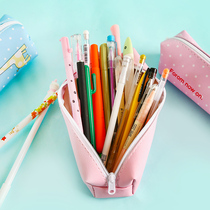 Cute learning PU pencil case large capacity cartoon animal stationery storage bag waterproof dirt-resistant washable pen box stationery box