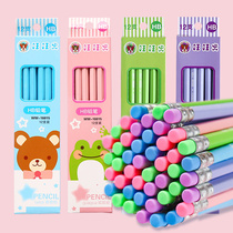 12 Boxed pencils HB basswood safety primary school pencils with eraser student stationery gifts opening prizes
