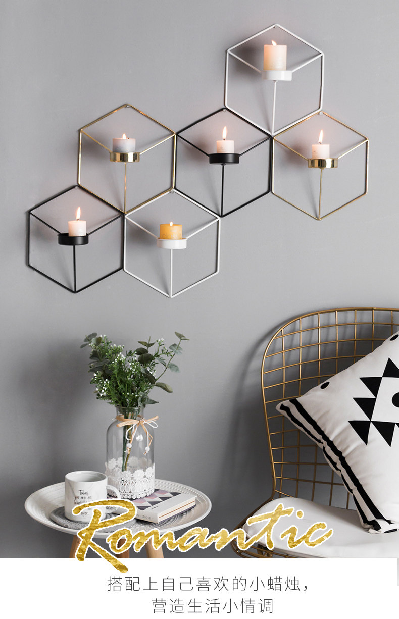 欧式创意家居客厅烛台墙面软壁挂