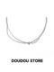 Doudoustore 원래 컬러로 보호 된 이중층 플라워로드로드 및 여성용 틈새 쇄골 체인을위한 슬림 허리 목걸이 Doudoustore 원래 컬러로 보호 된 이중층 플라워로드로드 및 여성용 틈새 쇄골 체인을위한 슬림 허리 목걸이