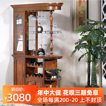 American Solid Wood Genguan Partition Cabinet Room Cabinet Living-room Bifacial Wine Cabinet Door Hall Decorated Screen Cabinet Entrance Door Display Cabinet