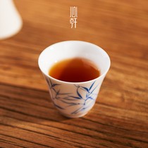 Xinxuan Jingdezhen hand-painted blue and white tea cup thin tire ceramic white porcelain tea cup kung fu tea cup master cup single cup