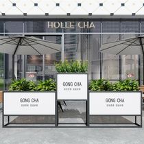 Wrought iron partition flower rack Balcony flower pot rack Outdoor floor-to-ceiling green Luo flower trough rack Commercial street sales department Green flower box