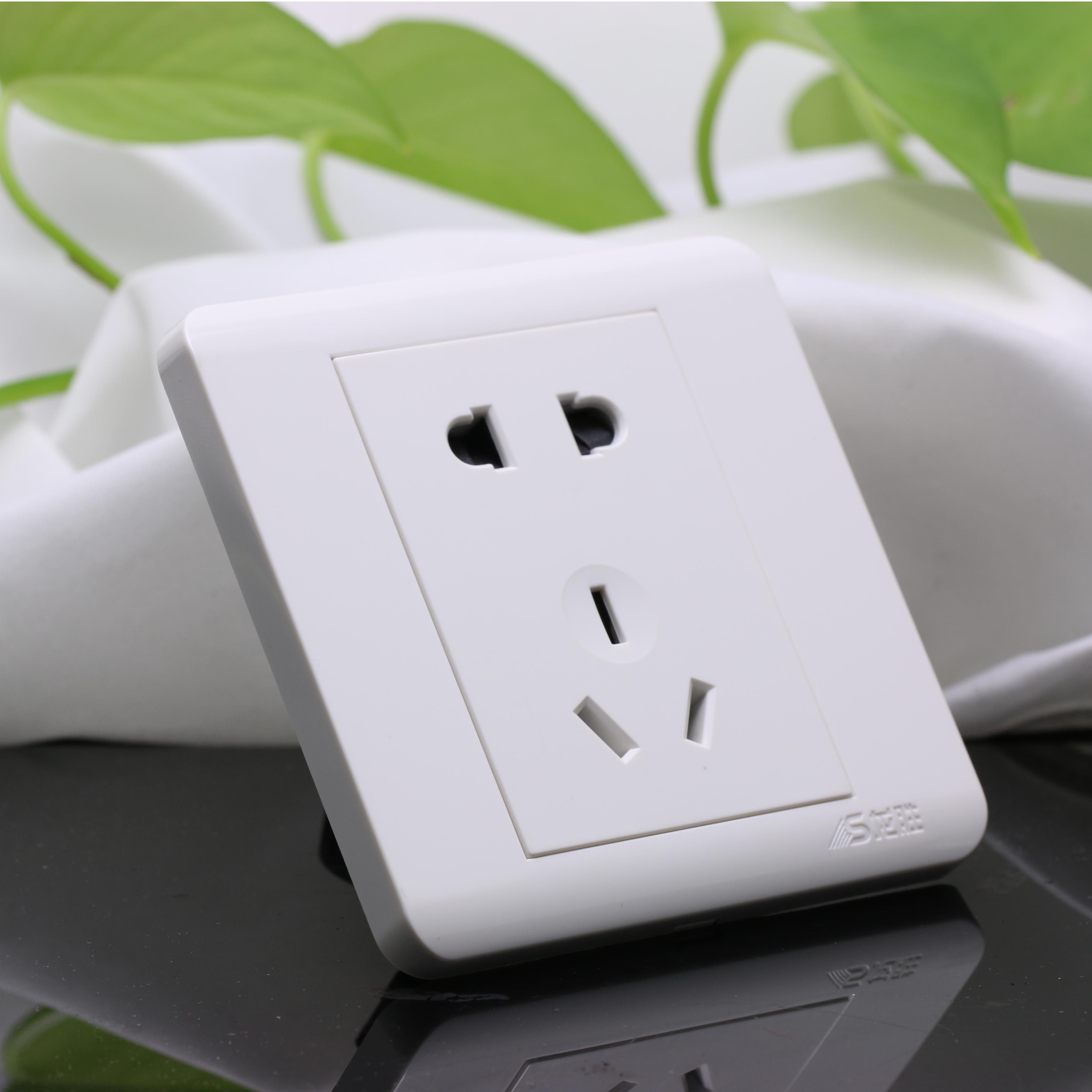 龙胜旗舰店开关插座暗装86型d2珍珠白系列 10a正五孔插座