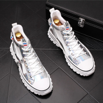 Hong Kong Tide Cards Men High Help Board Shoes Han Edition Trend Breathable Mid shoes 100 hitch Personality Hip Hop Casual Martin boots