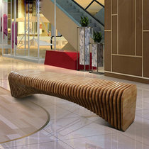 Nordic log bench bench stool wave stool wave stool personality Fashion Hotel lobby creative solid wood rest bench