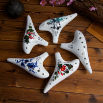 12-hole ocarina alto C tone AC tone Hand-painted crack Ocarina beginner professional playing Xun Musical instrument Power Week