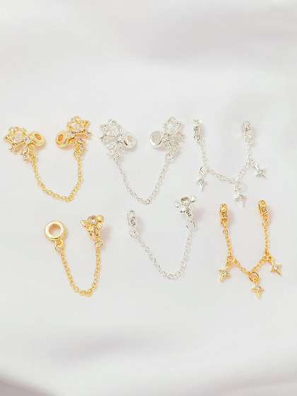 강력한 색상 보호 18K 백 버터 플라이 스타 안전 체인 DIY 수제 수제 팔찌 확장 체인 액세서리 액세서리 강력한 색상 보호 18K 백 버터 플라이 스타 안전 체인 DIY 수제 수제 팔찌 확장 체인 액세서리 액세서리