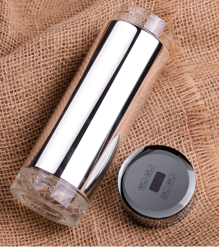 真空玻璃保温杯 双层玻璃杯镀银内胆水晶杯公司礼品定制可印logo_7折