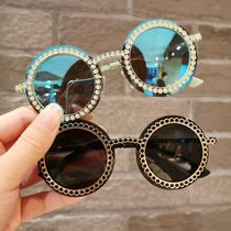 Childrens fashion sun glasses tide retro boys and girls sunglasses children round sunglasses personality baby glasses