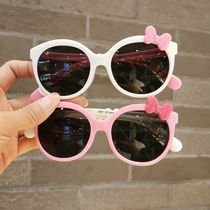 Children sunglasses Girls anti-UV cute ultra cute baby glasses little girl soft legs silicone polarized ink mirror