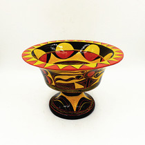 Sichuan Liangshan ethnic minority characteristic crafts Zhaojue Yi Lacquerware medium high foot plate tableware