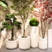 Sales office model house large-scale landing stone imitation stone glass fiber reinforced plastic Roman vertical pattern simulation green plant combination layout