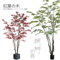 Indoor simulation Japanese red maple tree chicken claw Maple Chinese Zen dry landscape courtyard landing green plant landscape decoration