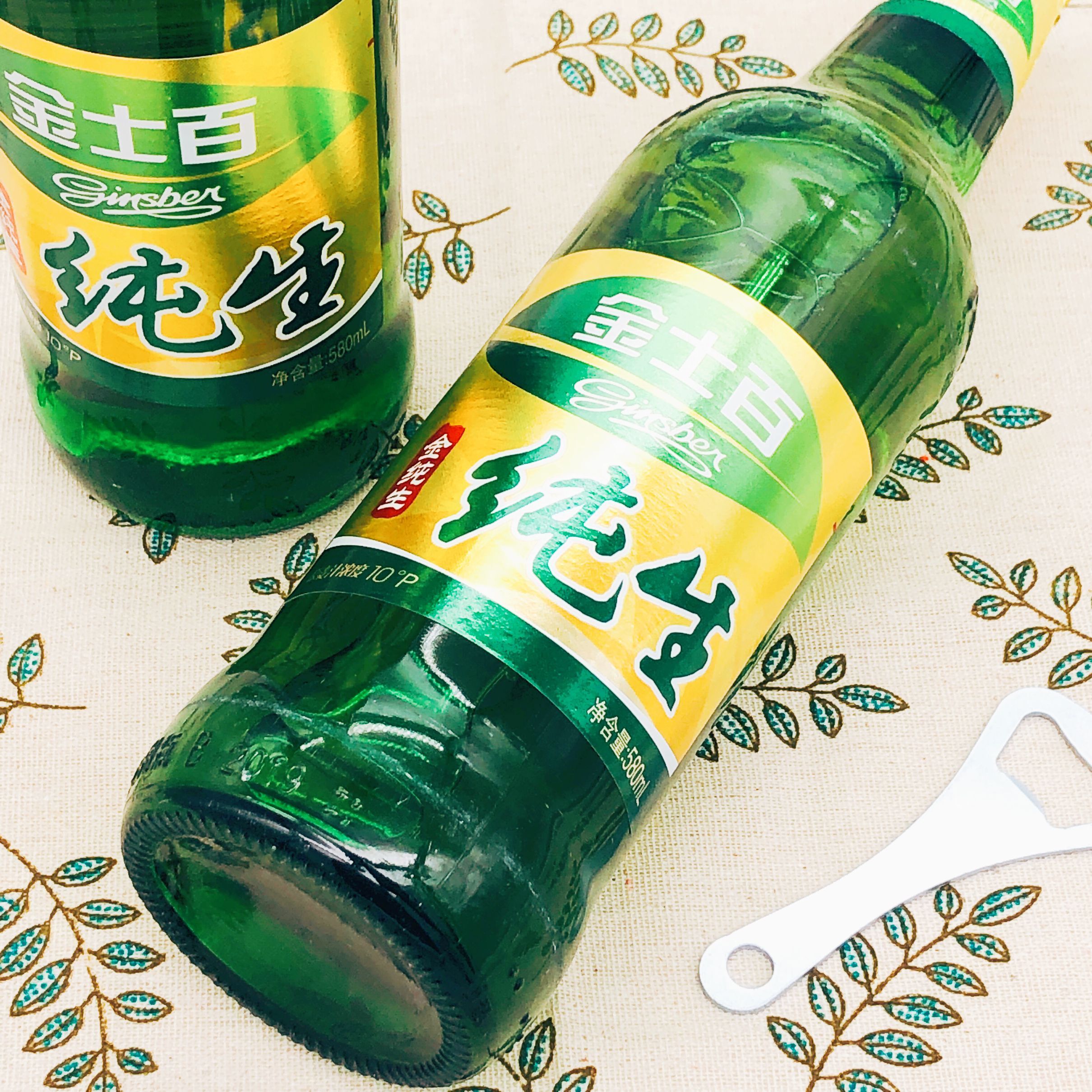 金士百啤酒金纯生拉格黄啤酒金大蒙10度玻璃瓶酒水饮品啤酒580ml