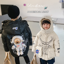 BBs childrens clothing boys down jacket mid-length 2022 new winter middle-aged and older childrens foreign-style jacket tide winter clothing